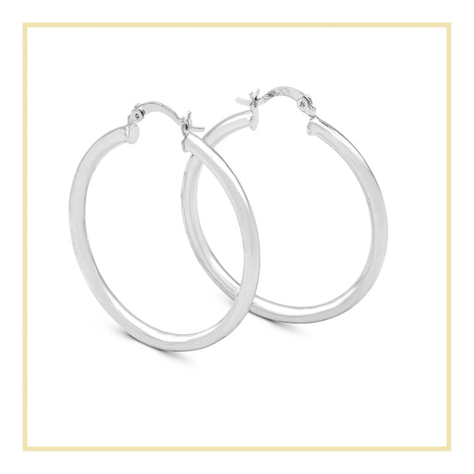 Classic 3mm Silver Hoop Earrings