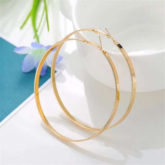55mm 18K Gold Plated Large Hoop Earrings