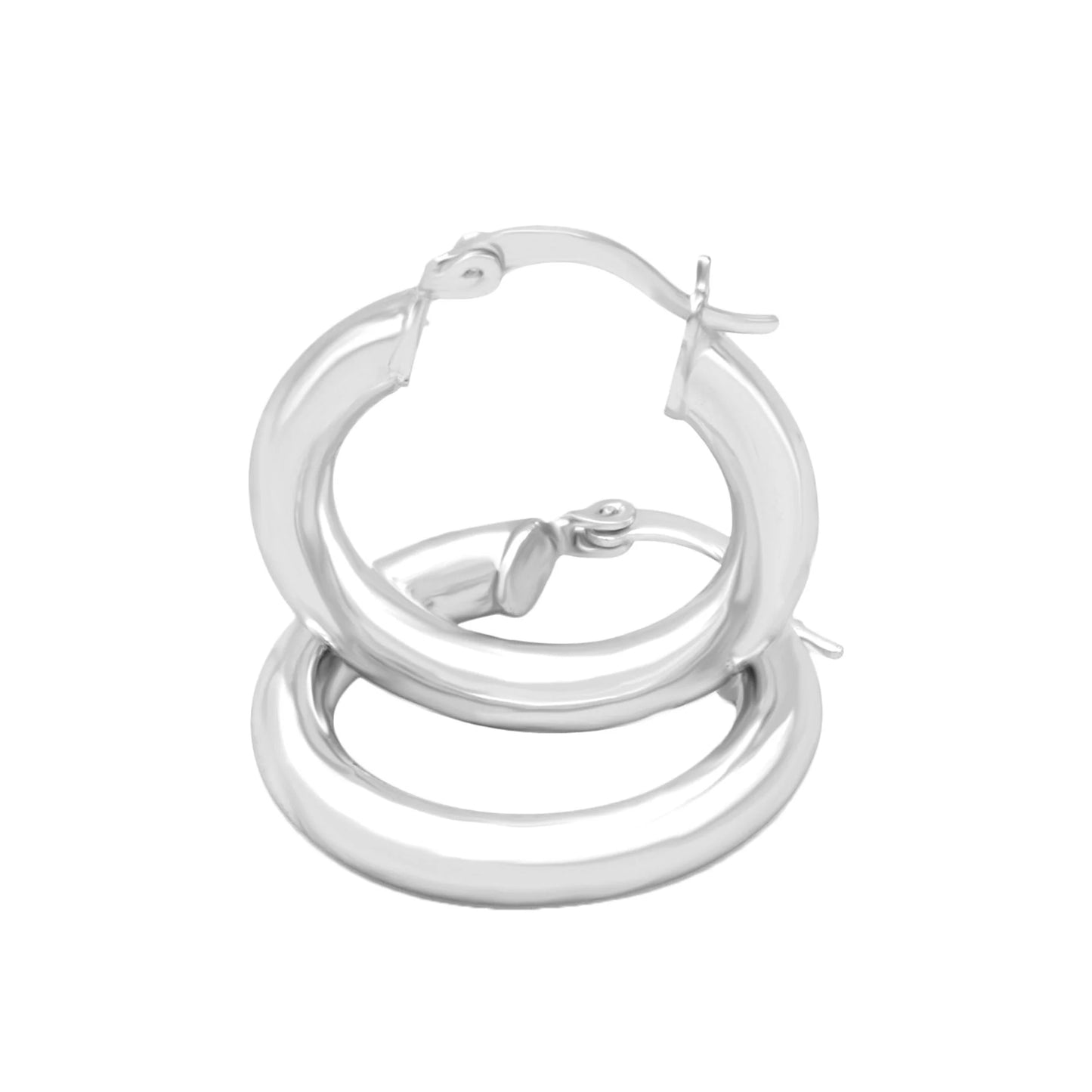 Classic 4mm Silver Hoop Earrings