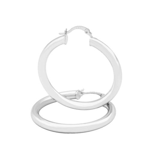 Classic 4mm Silver Hoop Earrings