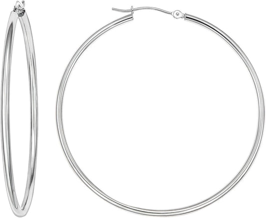 50mm 14K Gold Classic Hoop Earrings