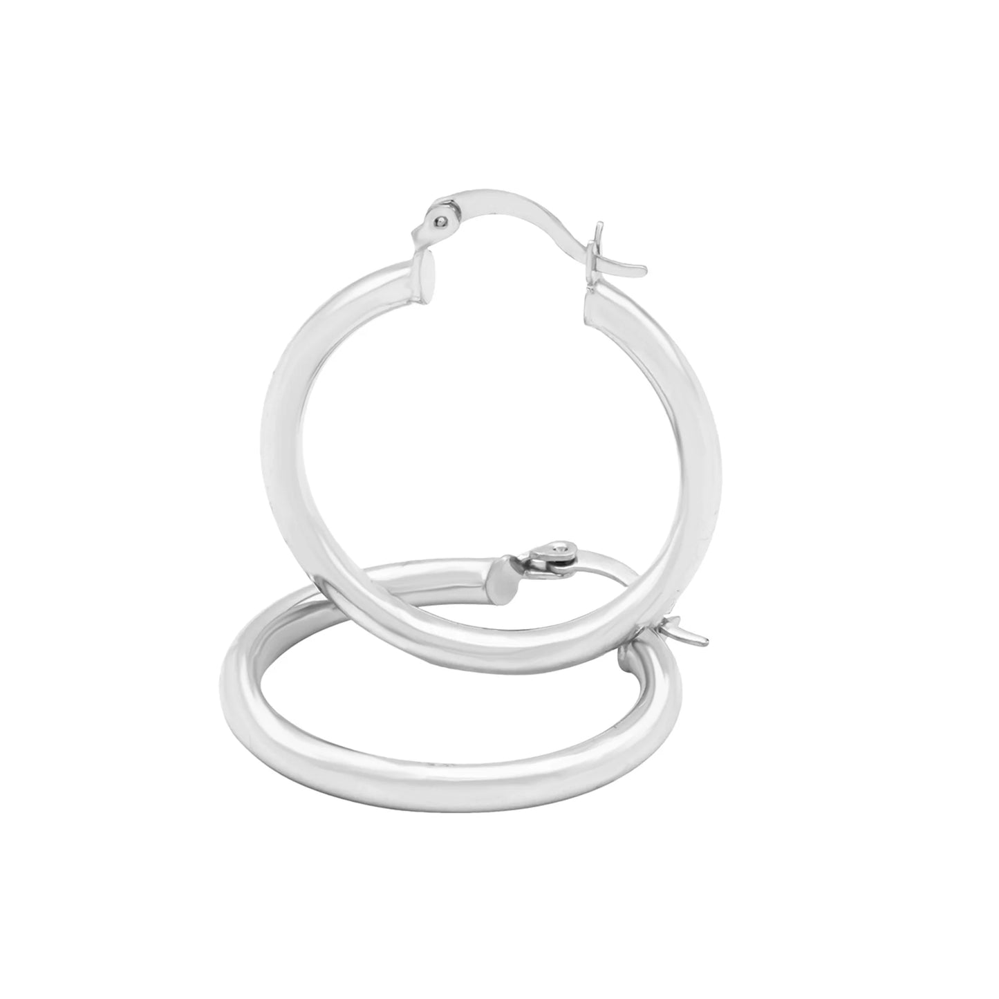 Classic 3mm Silver Hoop Earrings
