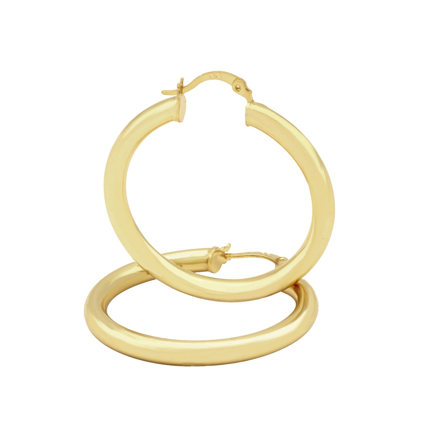 Classic 4mm 14k Gold Plated Hoop Earrings