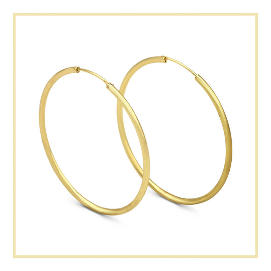 Classic 3mm 14k Gold Plated Hoop Earrings